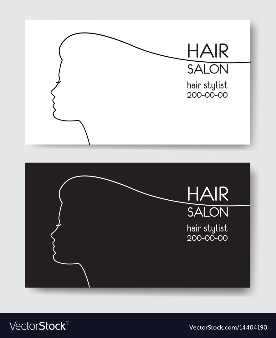 Hair Salon Business Card Templates Withl Woman Vector Image