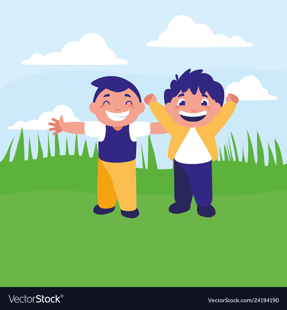 Happy Fat Boys Celebrating In The Camp Royalty Free Vector