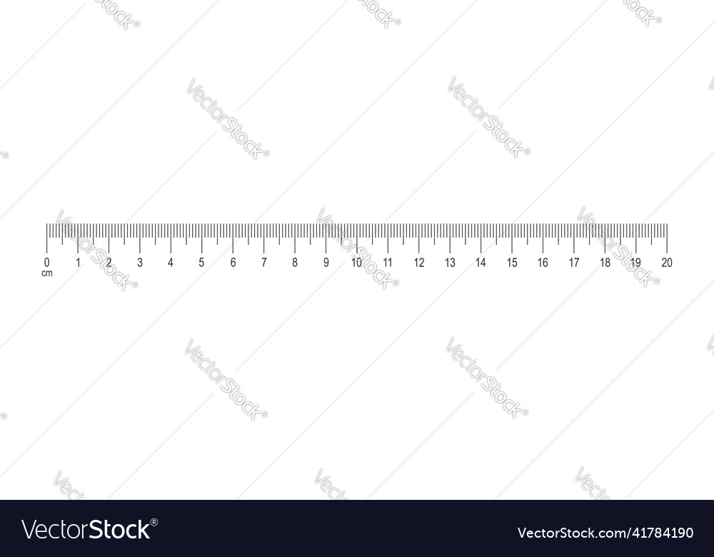 Horizontal scale of ruler with 20 cm markup Vector Image