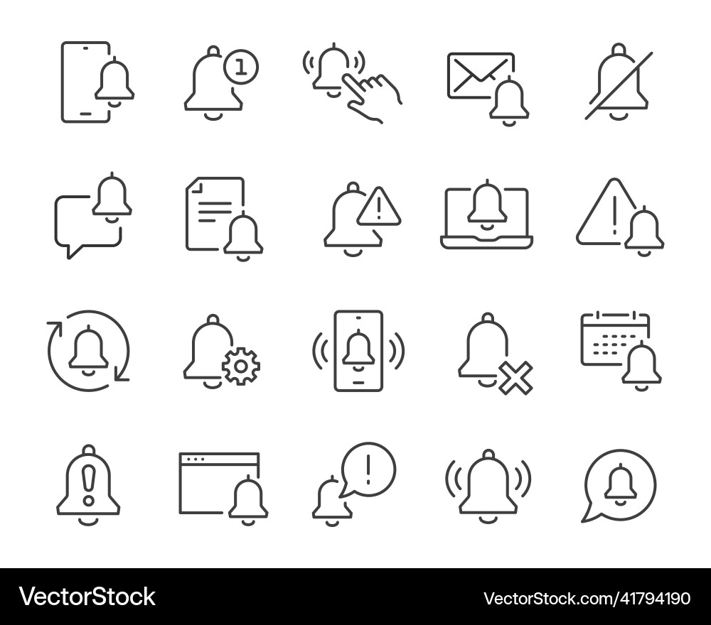 Notification icons set collection of simple Vector Image