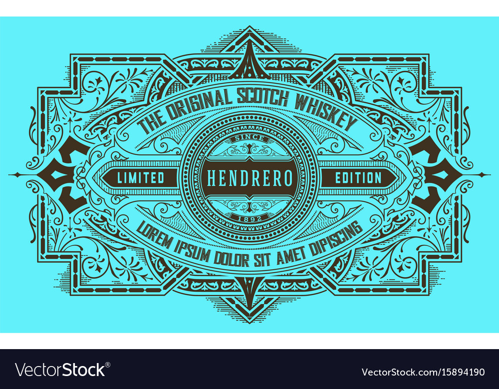 Vintage logo and frame template Royalty Free Vector Image