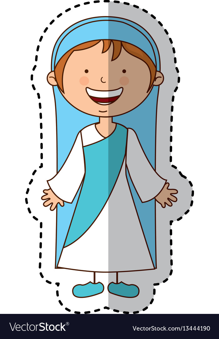 Virgin mary manger character Royalty Free Vector Image