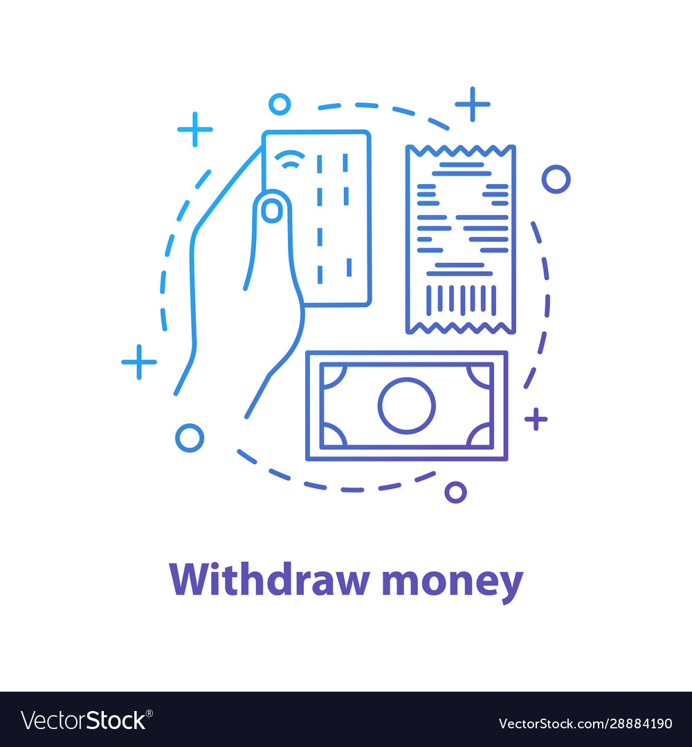 Withdraw money concept icon