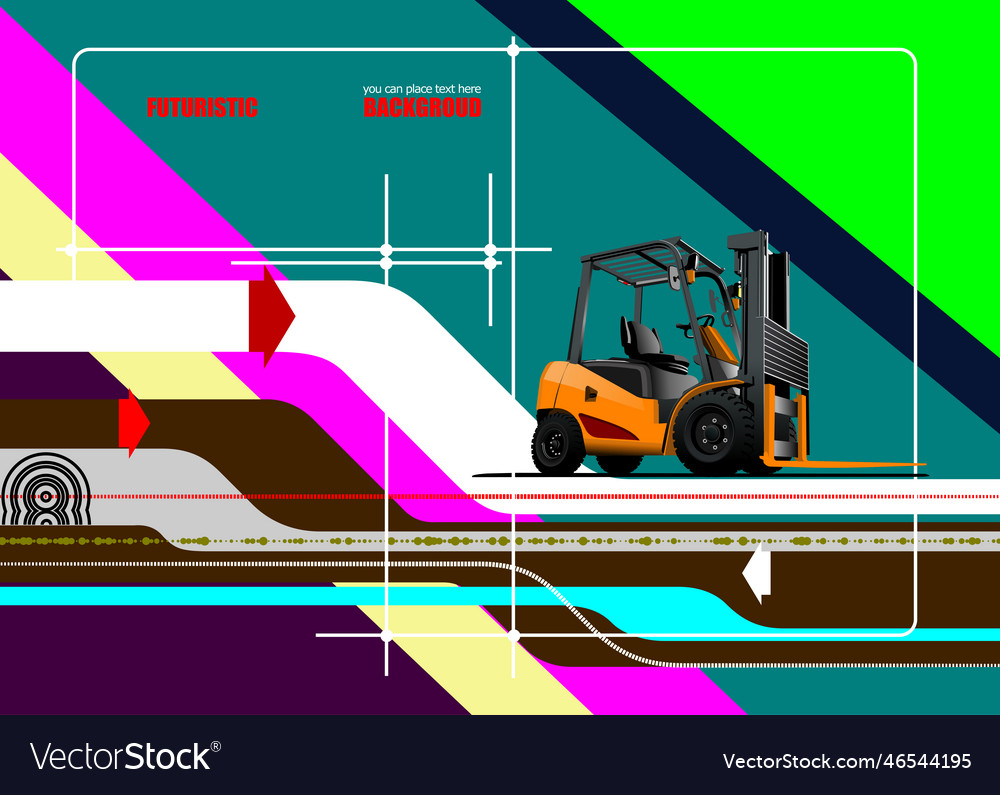 Abstract Hi-Tech Hintergrund mit Gabelstapler Bild 3d