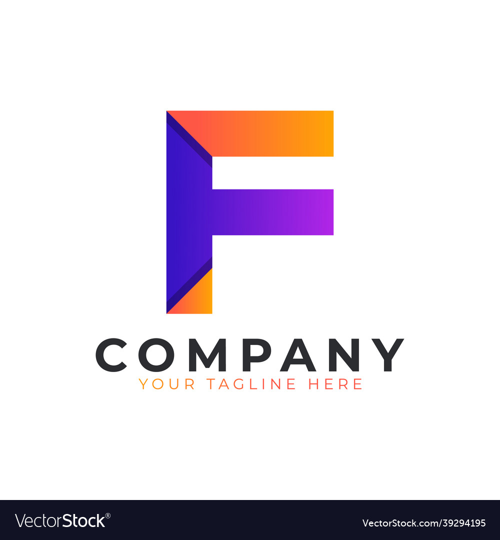 Creative initial letter f logo modern and elegant Vector Image