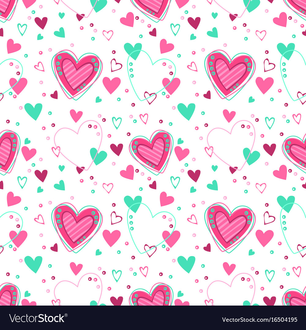 Cute seamless pattern with hearts Royalty Free Vector Image