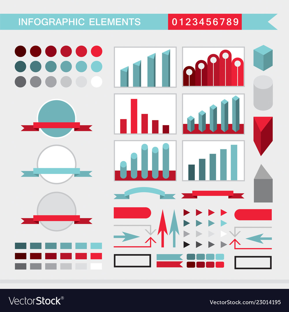 Infographic elements charts graph diagram Vector Image