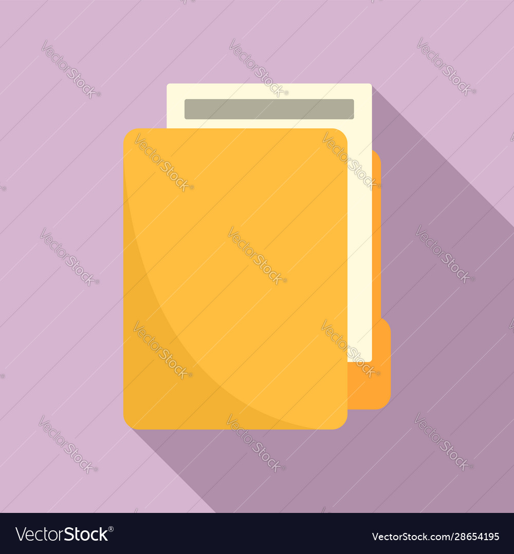 Lease folder icon flat style Royalty Free Vector Image