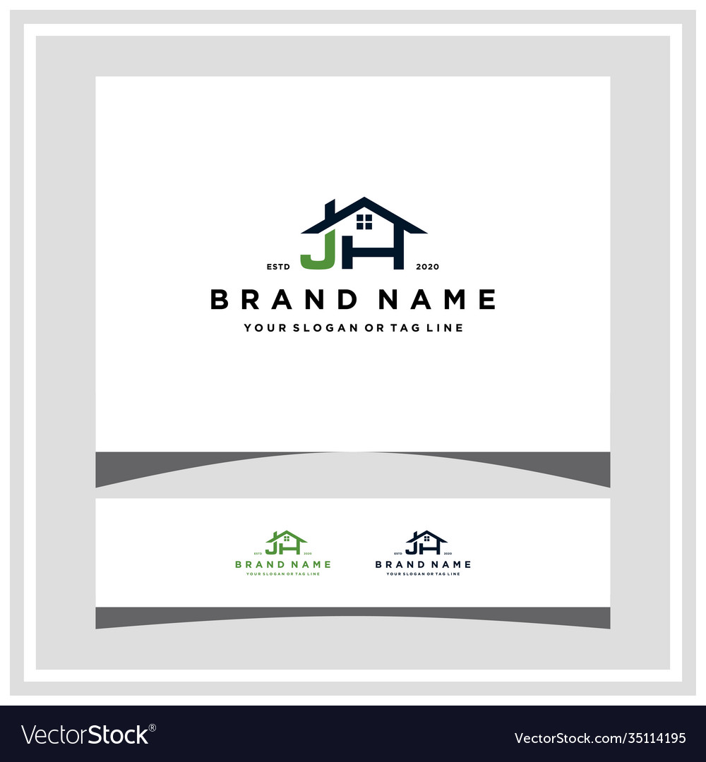 Letter jh home logo design