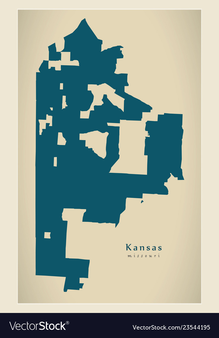 Modern city map - kansas missouri of the usa