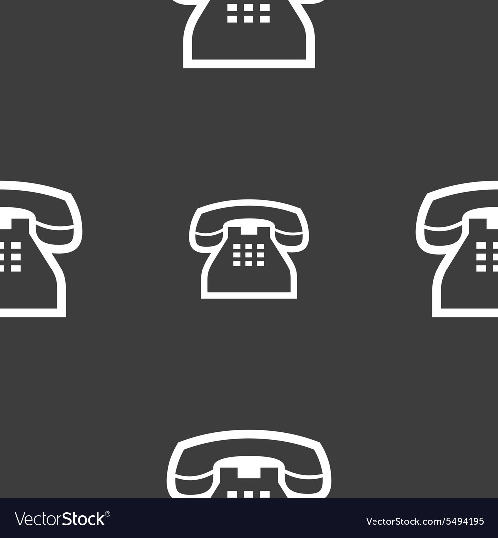 Retro Telephone Handset Icon Sign Seamless Pattern