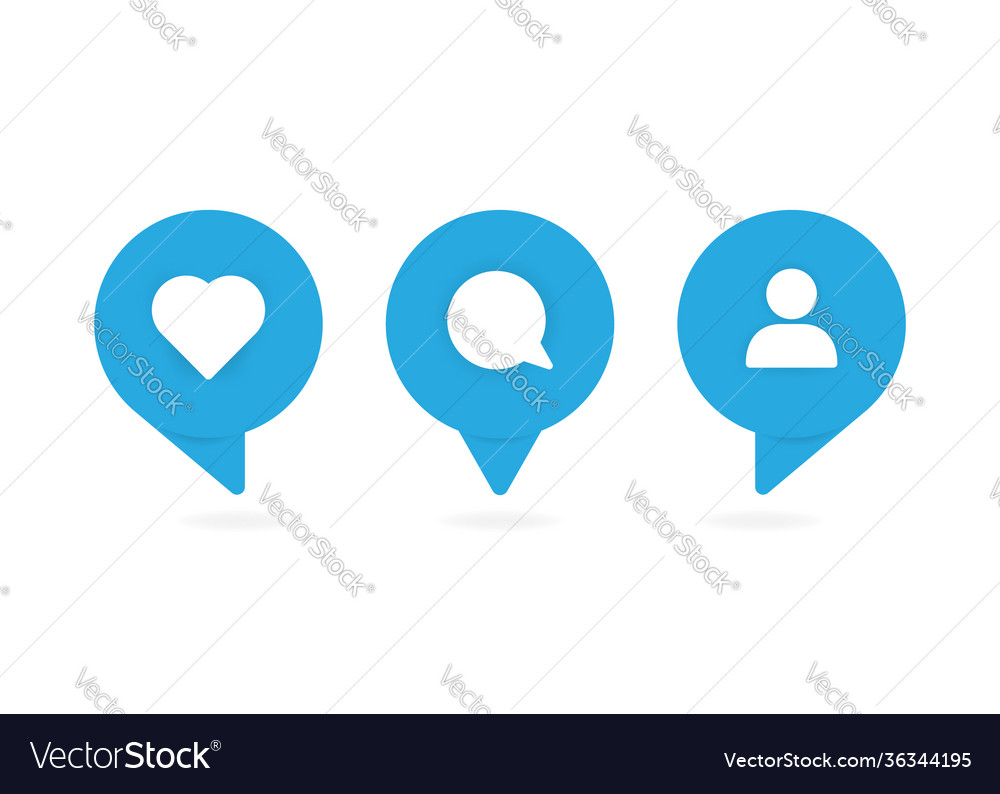 Three blue social media icons