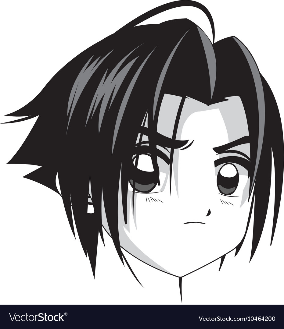 Anime style boy icon Royalty Free Vector Image