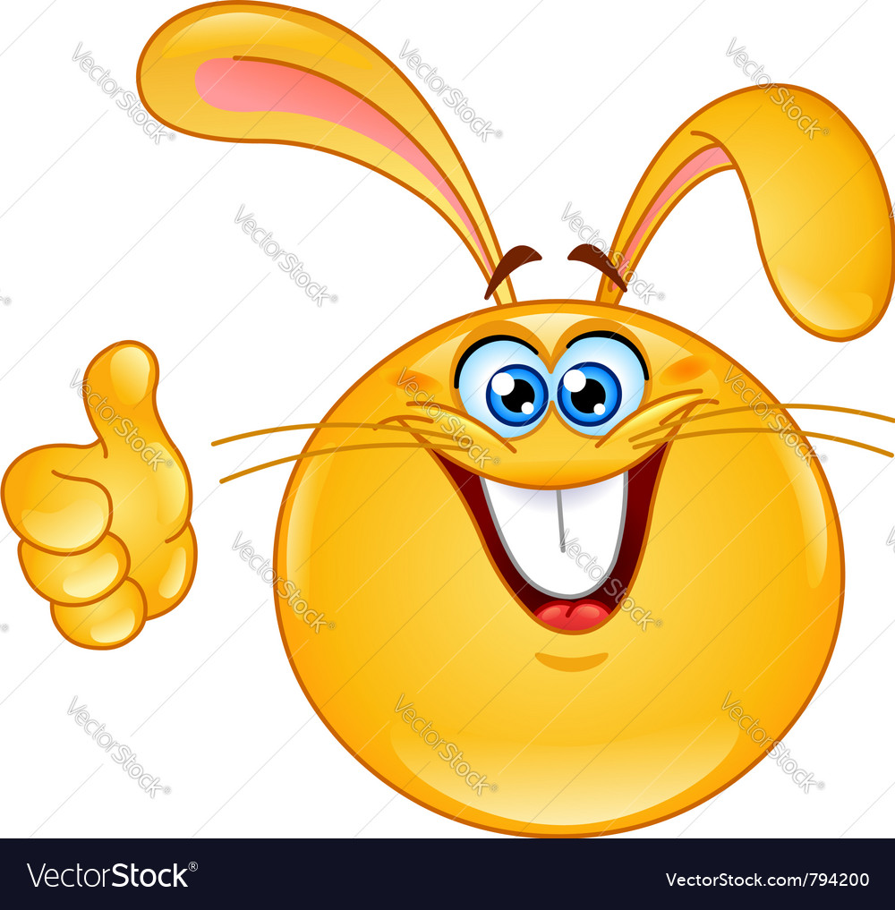 Bunny Emoticon Royalty Free Vector Image Vectorstock