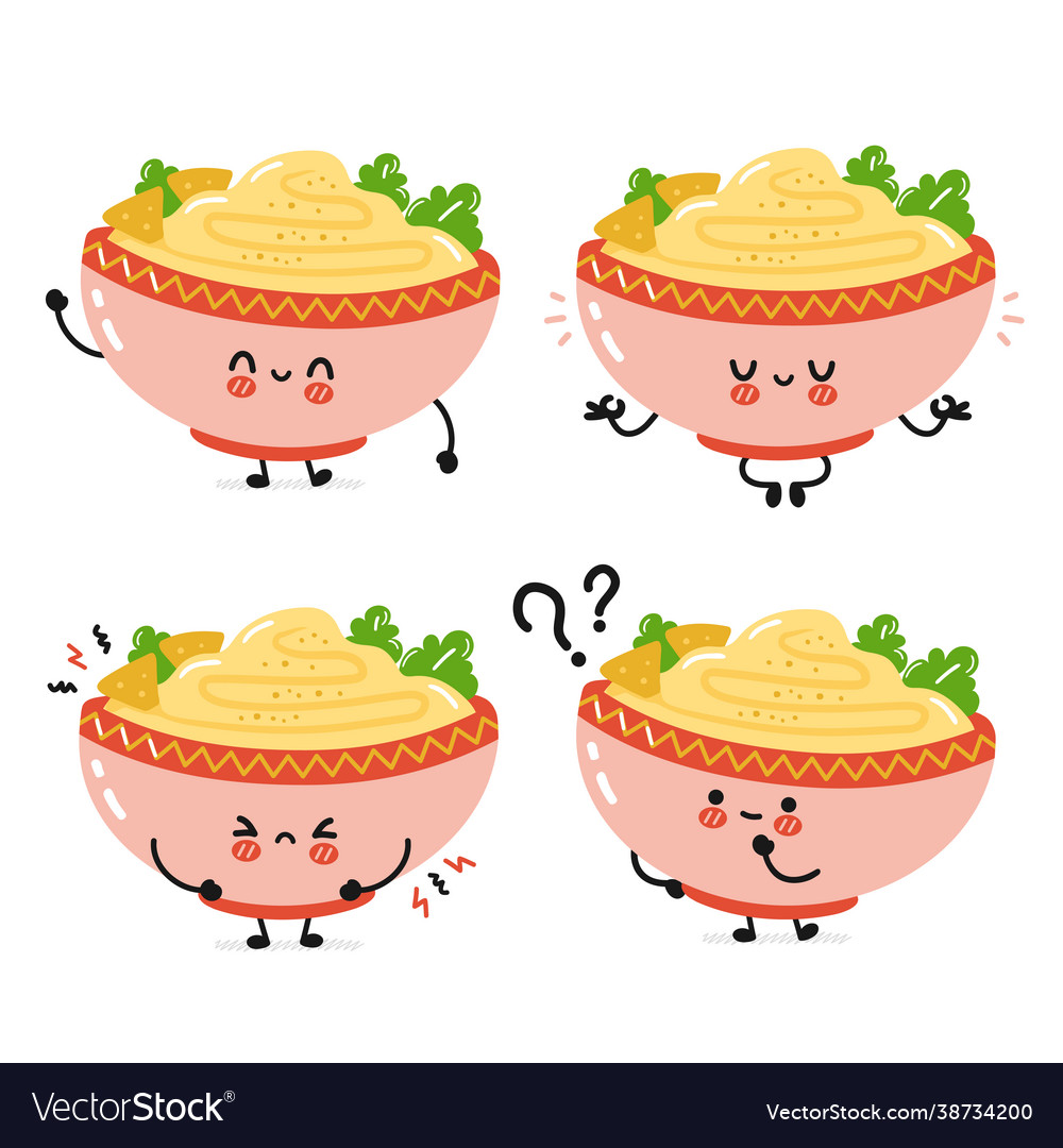 Cute funny traditional hummus bowl character