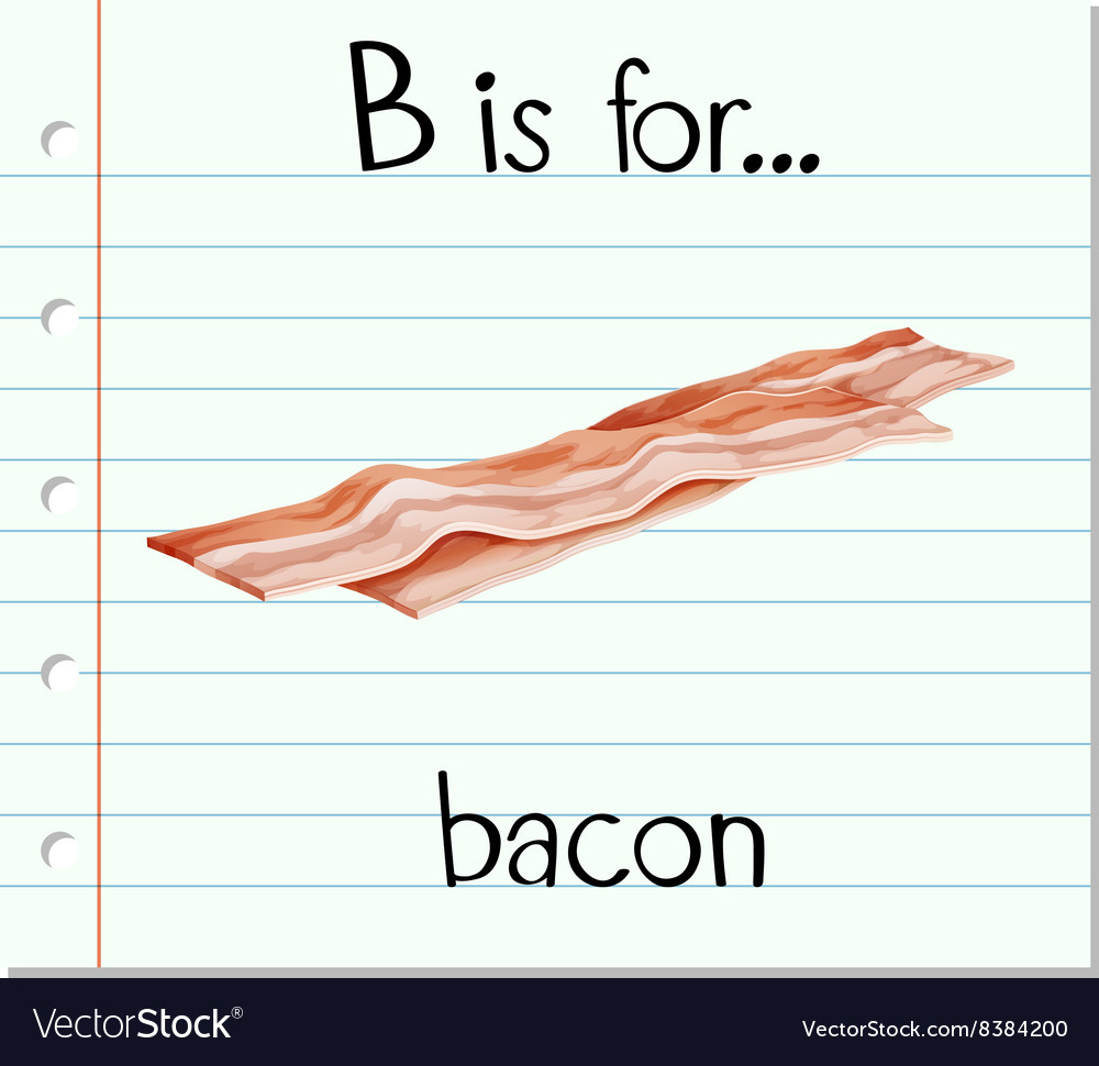 Flashcard letter b is for bacon Royalty Free Vector Image