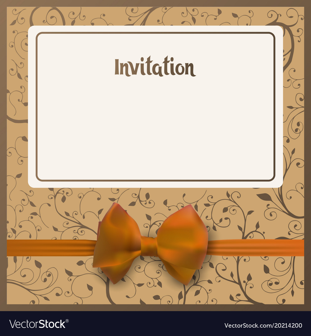 Invitation postcard beige background with place