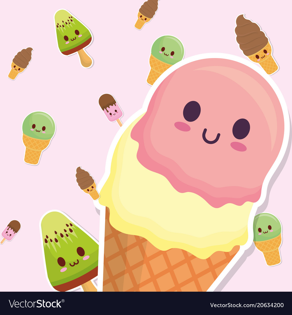 Kawaii ice cream design