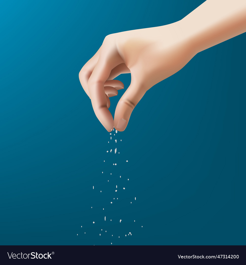 Pinch Of Salt Or Spices Cooking Hand Royalty Free Vector