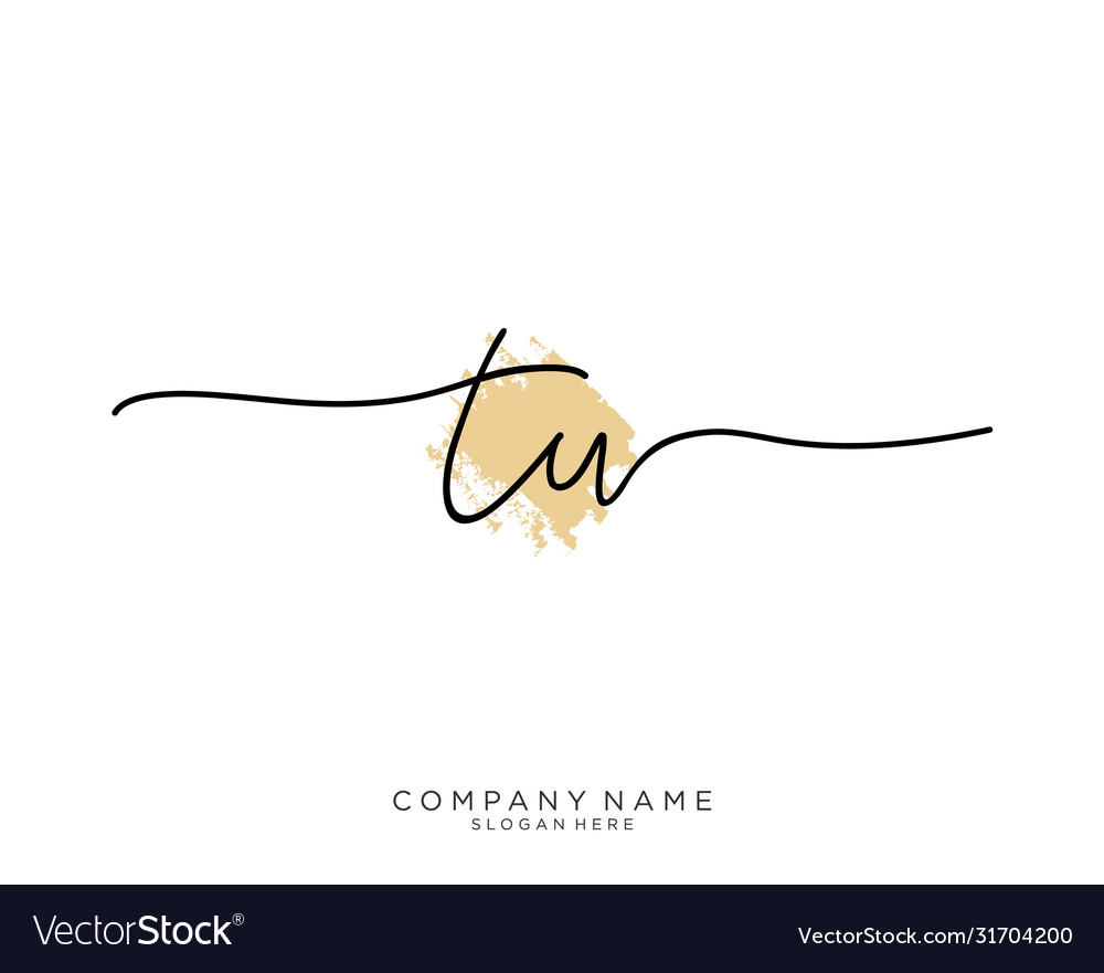 Tw initial handwriting logo design