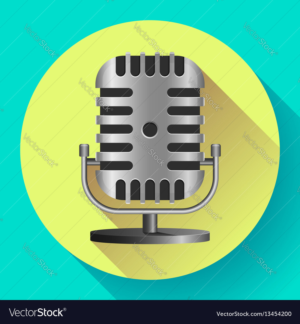 Vintage metal studio microphone icon Royalty Free Vector