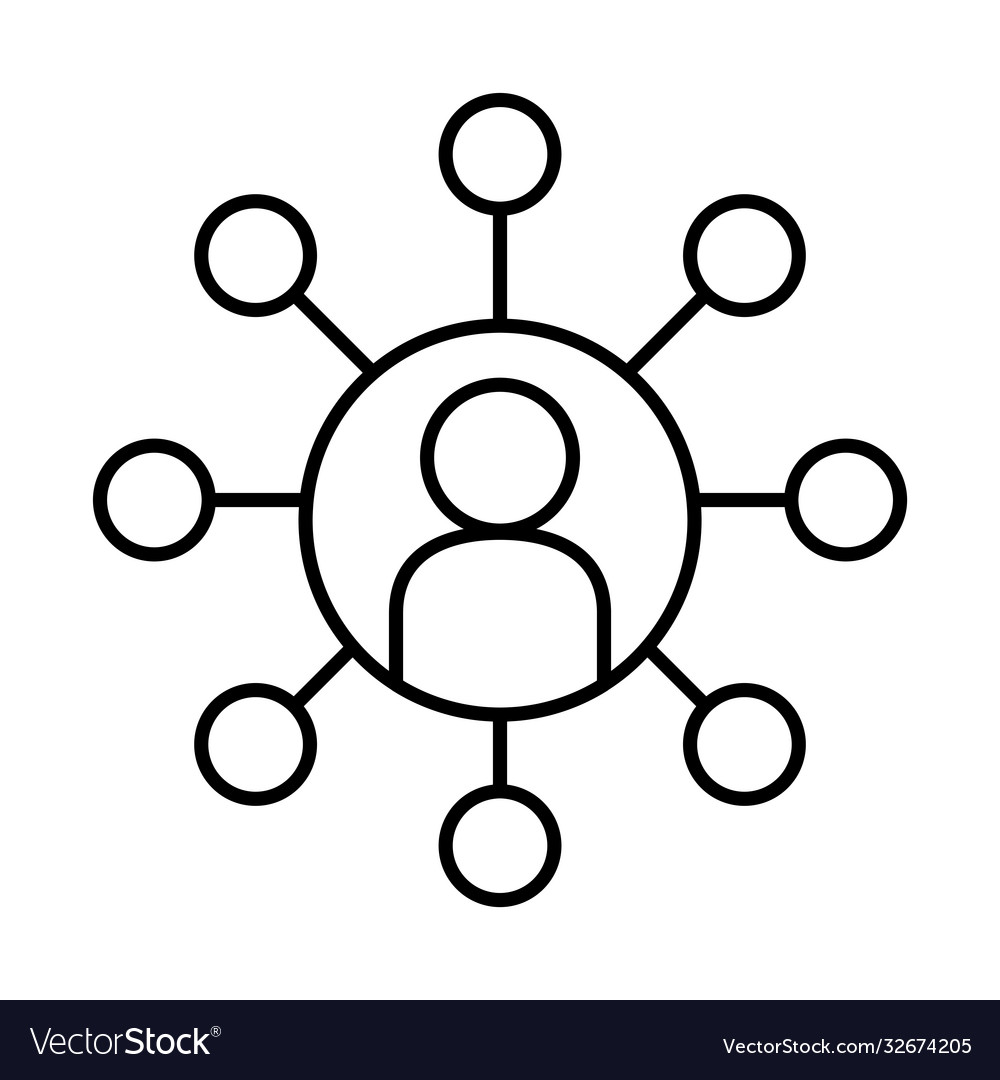 Avatar person with circular conceptual map icon