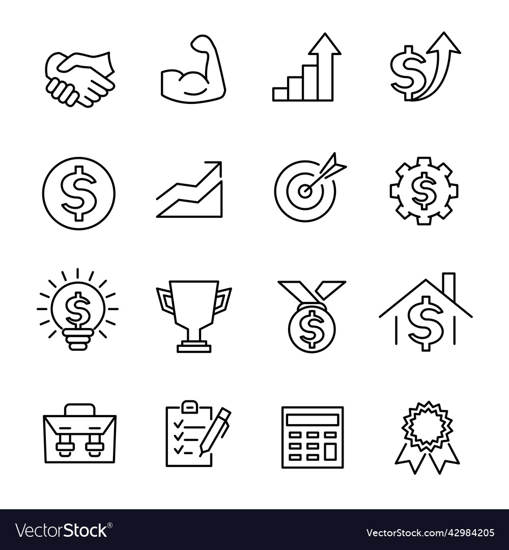 Unternehmenserfolg Icons Template-Sammlung