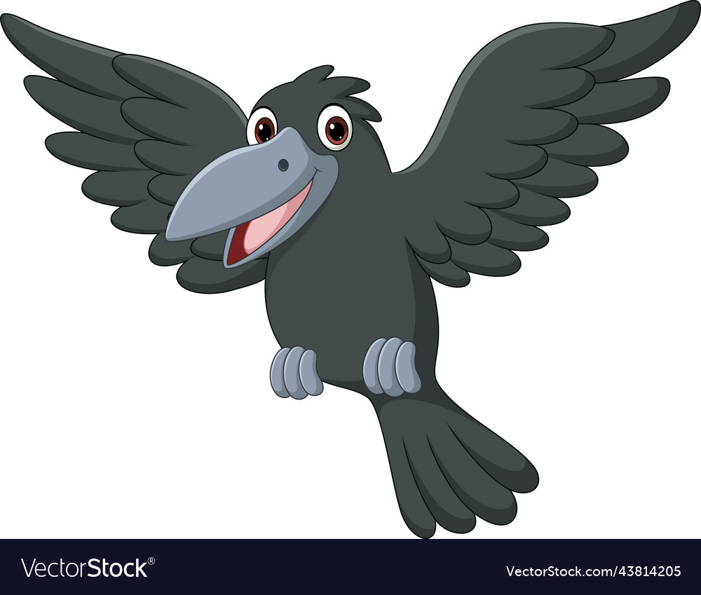 Cartoon Crow isoliert auf weißem Hintergrund