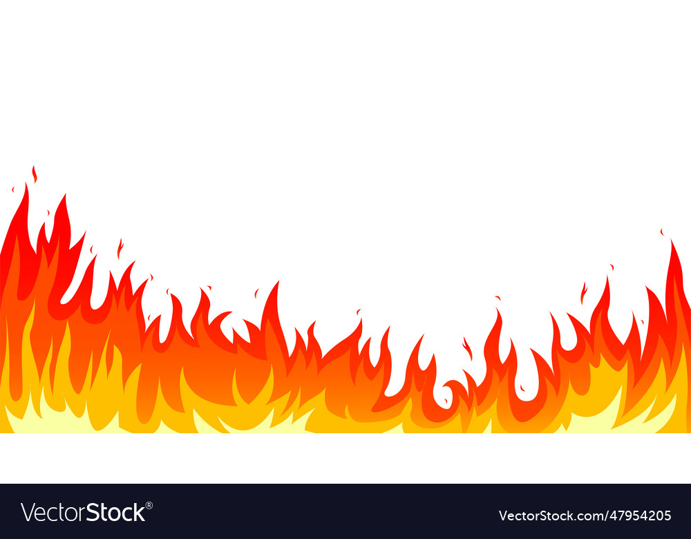 Cartoon fire flames set isolated on white