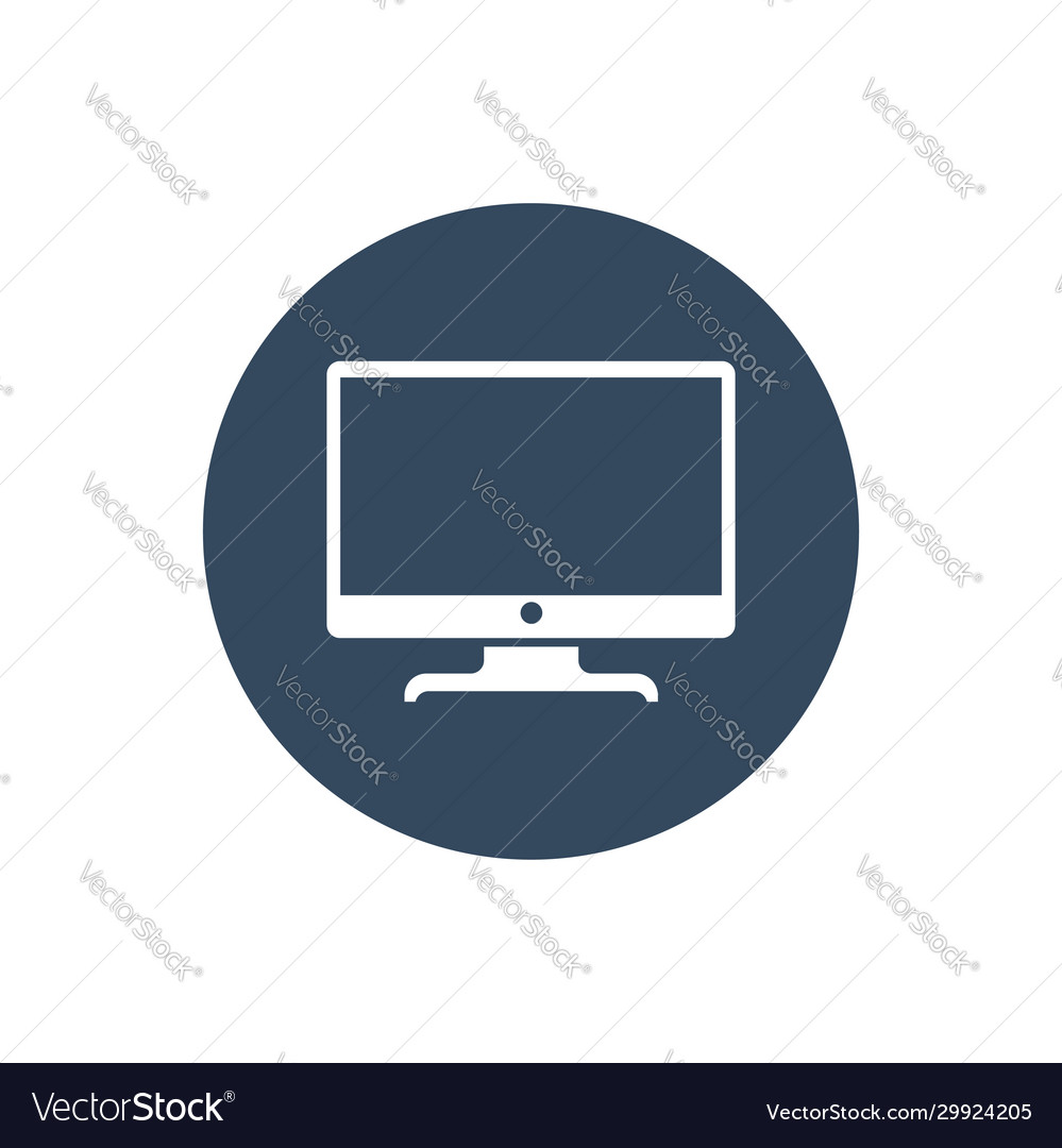 Computer Monitor Icon Design Flat Pc Royalty Free Vector