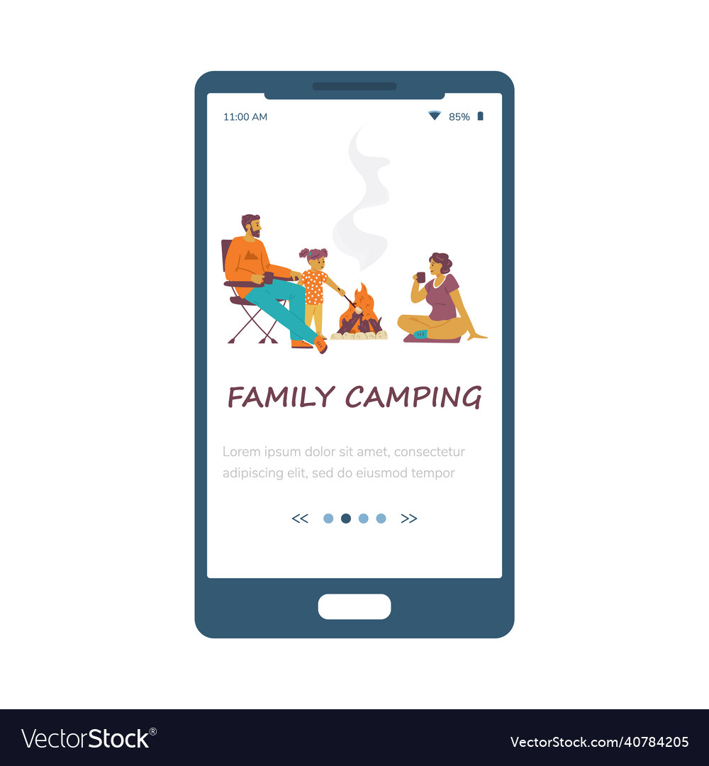 Familiencamping an Bord mobile App Benutzer