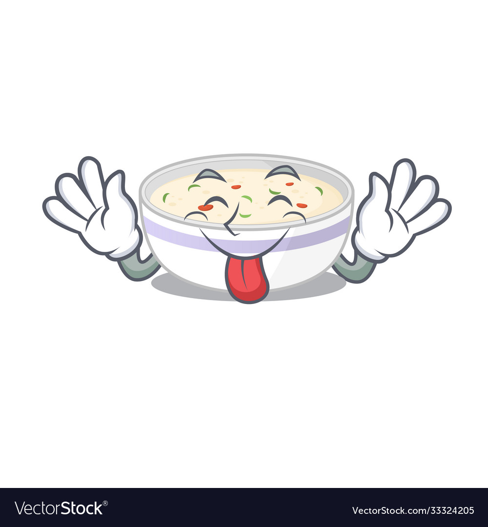 Funny steamed egg mascot design with tongue out