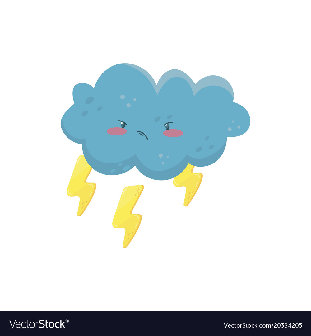 Little, Dark And Stormy Cloud While Launching A Powerful Yellow Flash Of  Lightning Or Thunderbolt Royalty Free SVG, Cliparts, Vectors, and Stock  Illustration. Image 26574267.