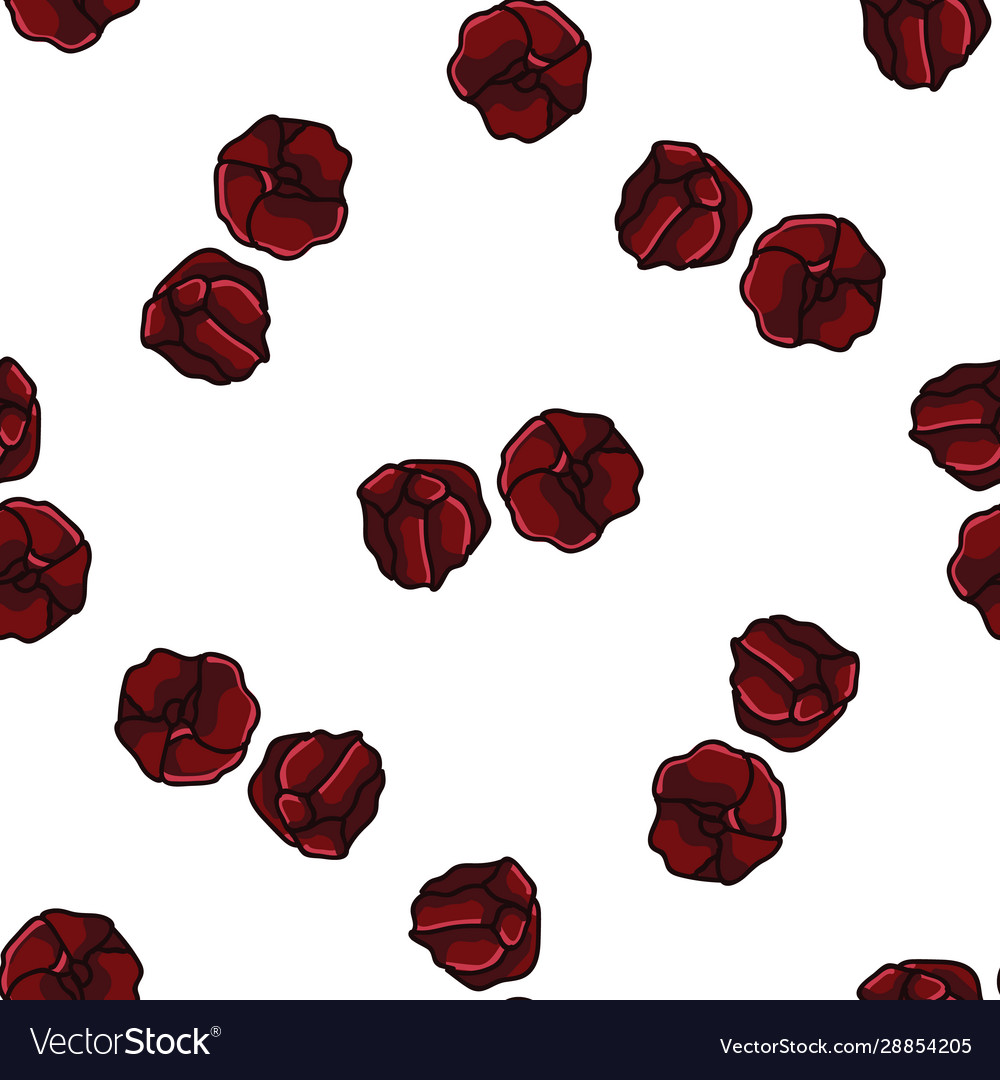 Mystic red garnet crystal seamless pattern