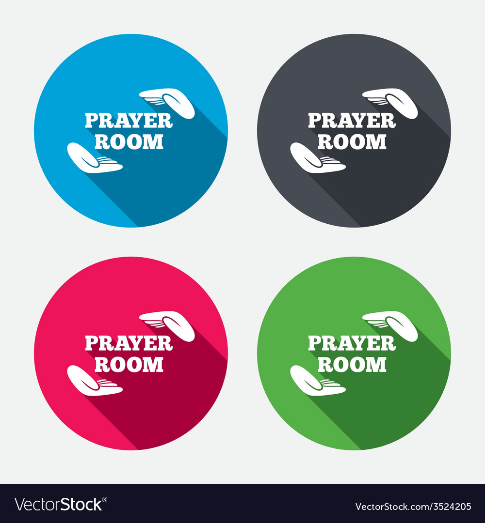 Prayer room sign icon religion priest symbol Vector Image