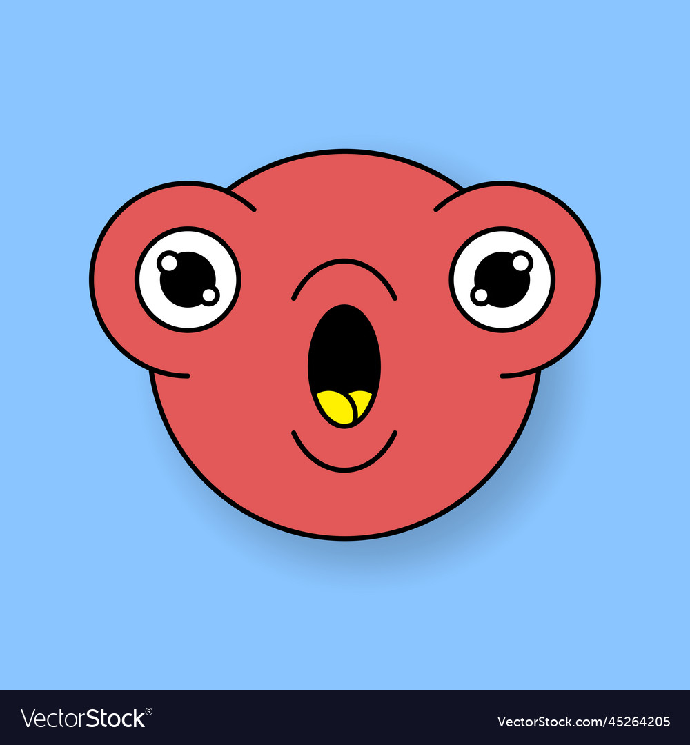 Red funky monster goldfish emoji sticker