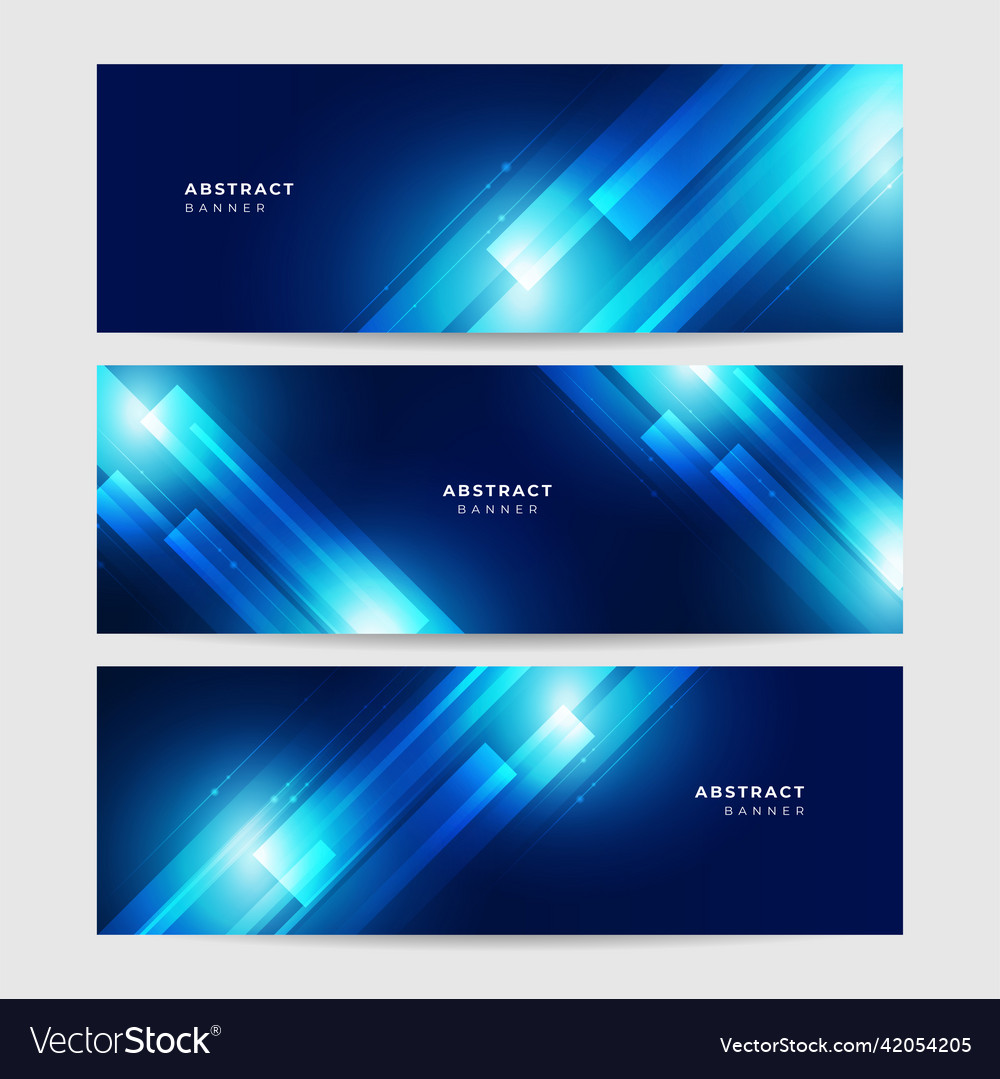 Technology global blue wide banner design Vector Image