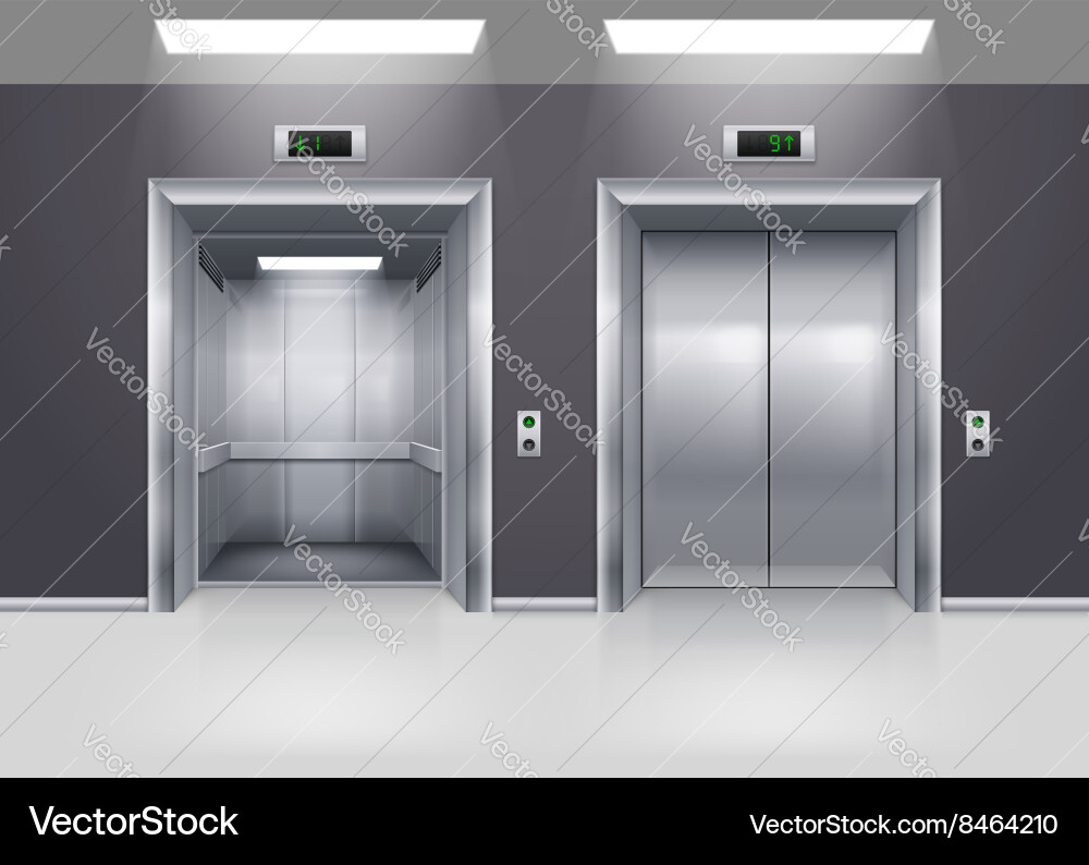 Elevator Doors Royalty Free Vector Image Vectorstock