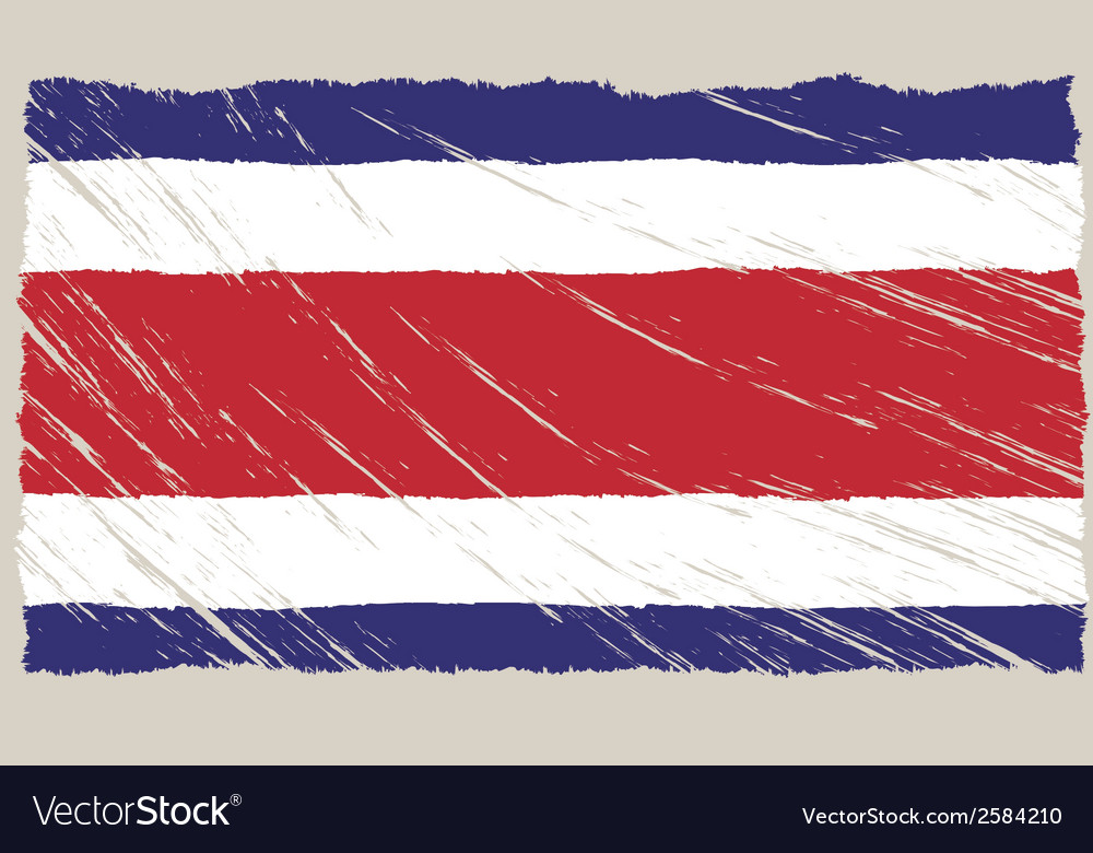 Flag costa rica with some grunge textures Vector Image