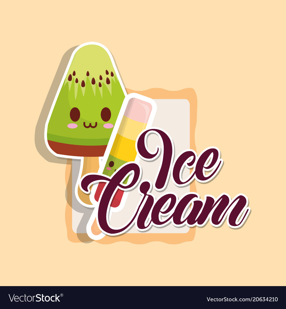 Kawaii ice creams design