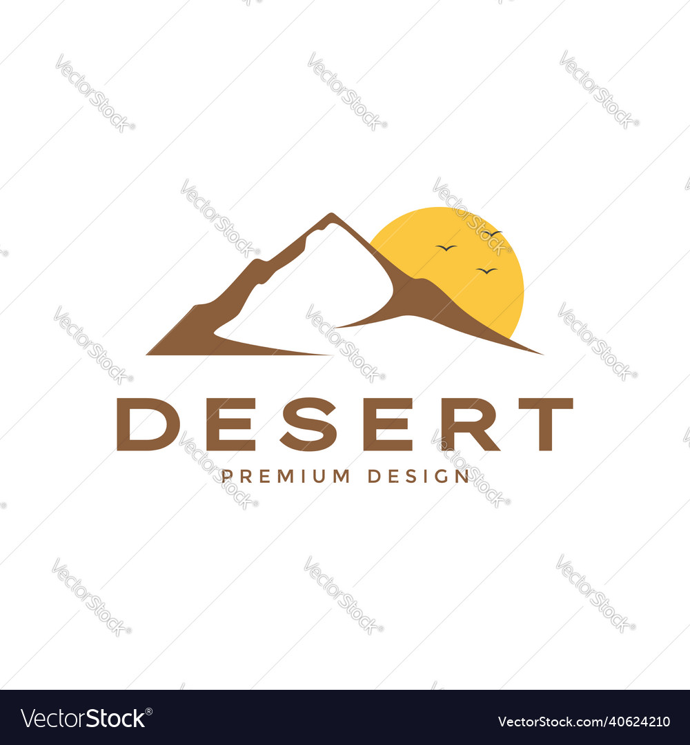 Mount desert outdoor vintage with sunset logo