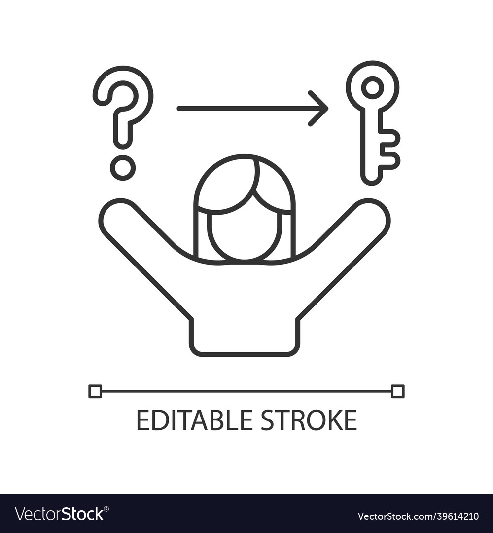 Problem solving skills linear icon Royalty Free Vector Image