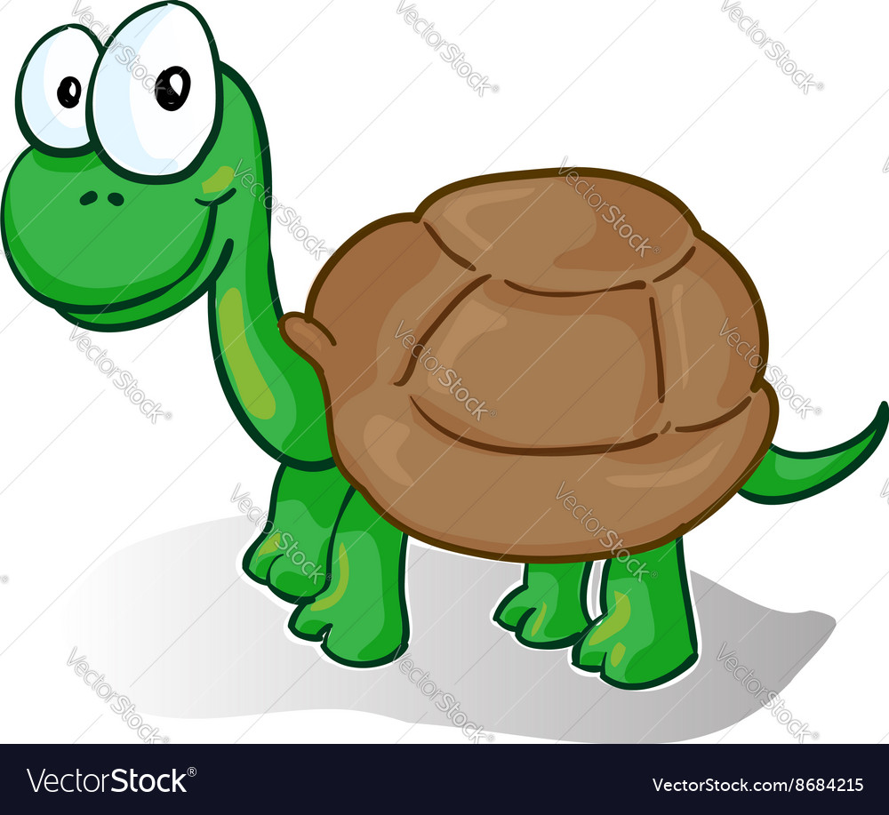 A smiling cartoon turtle Royalty Free Vector Image