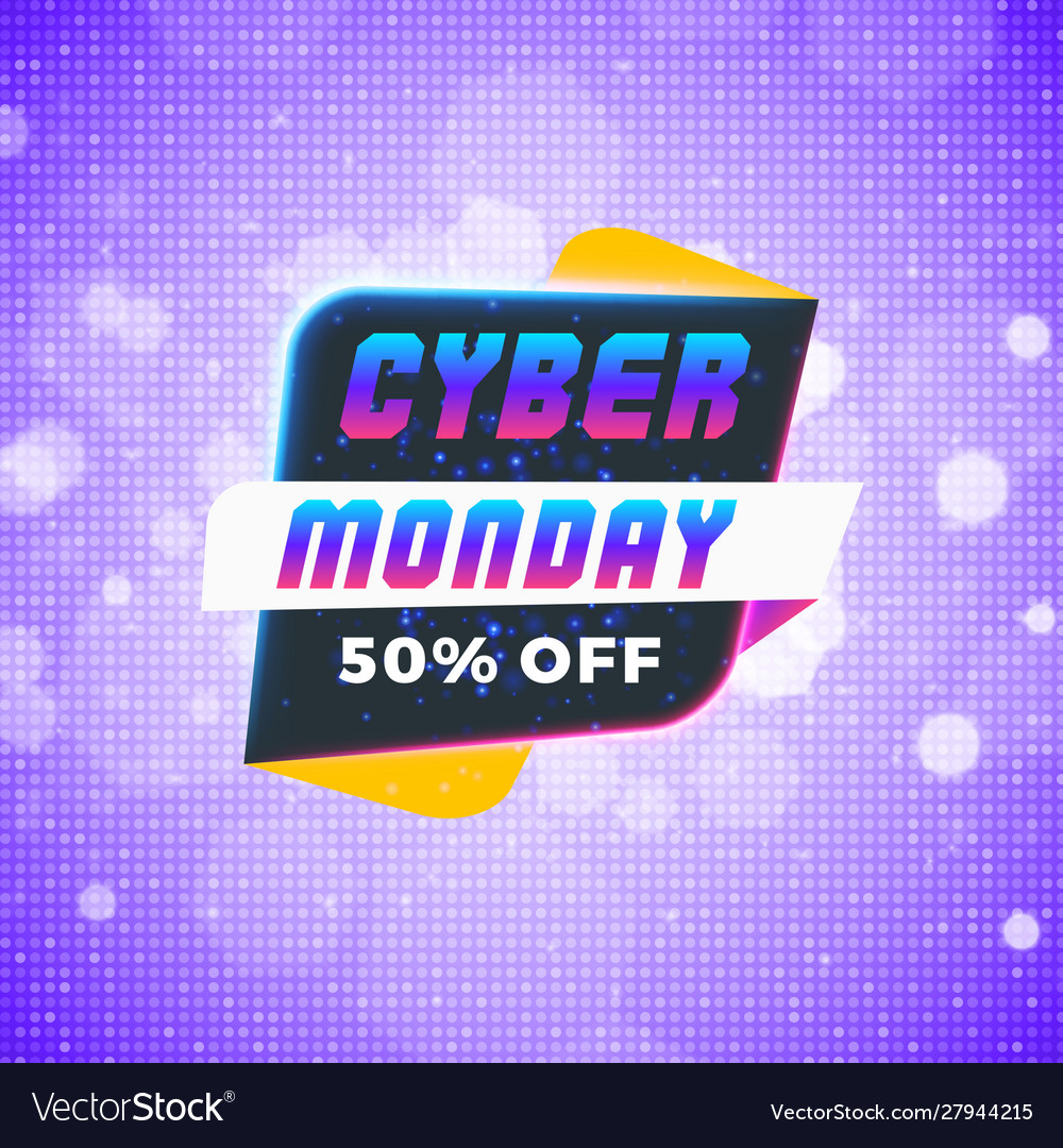 Cyber monday sale sticker discount banner special Vector Image