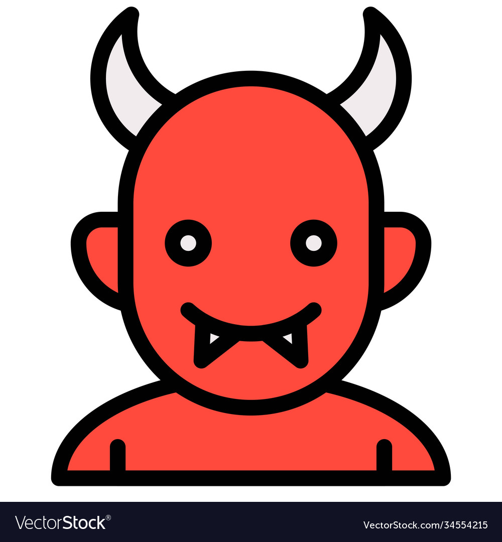 Devil Avatar Halloween Costume Icon Royalty Free Vector