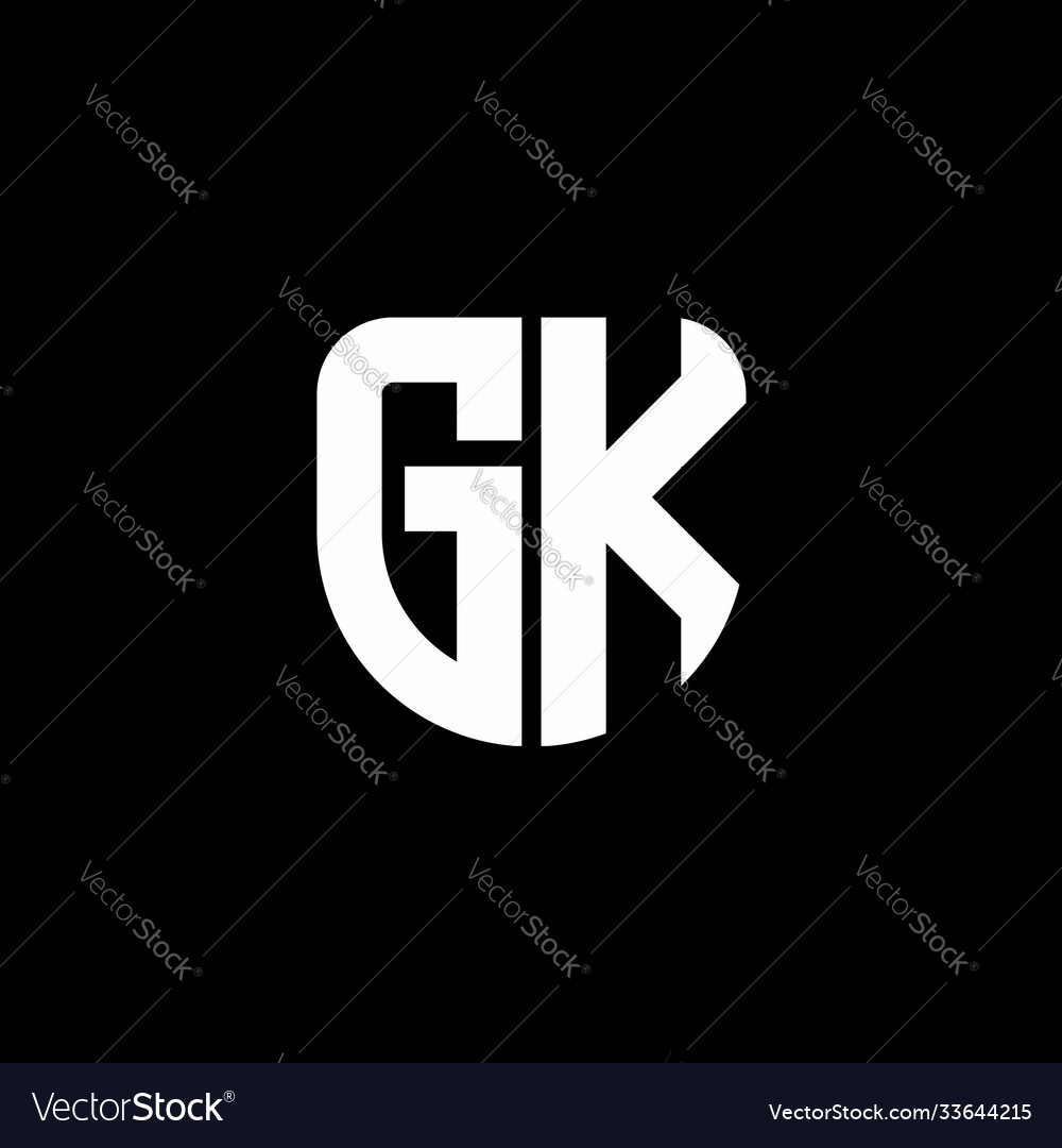 Gk logo monogram with circular shape shield Vector Image