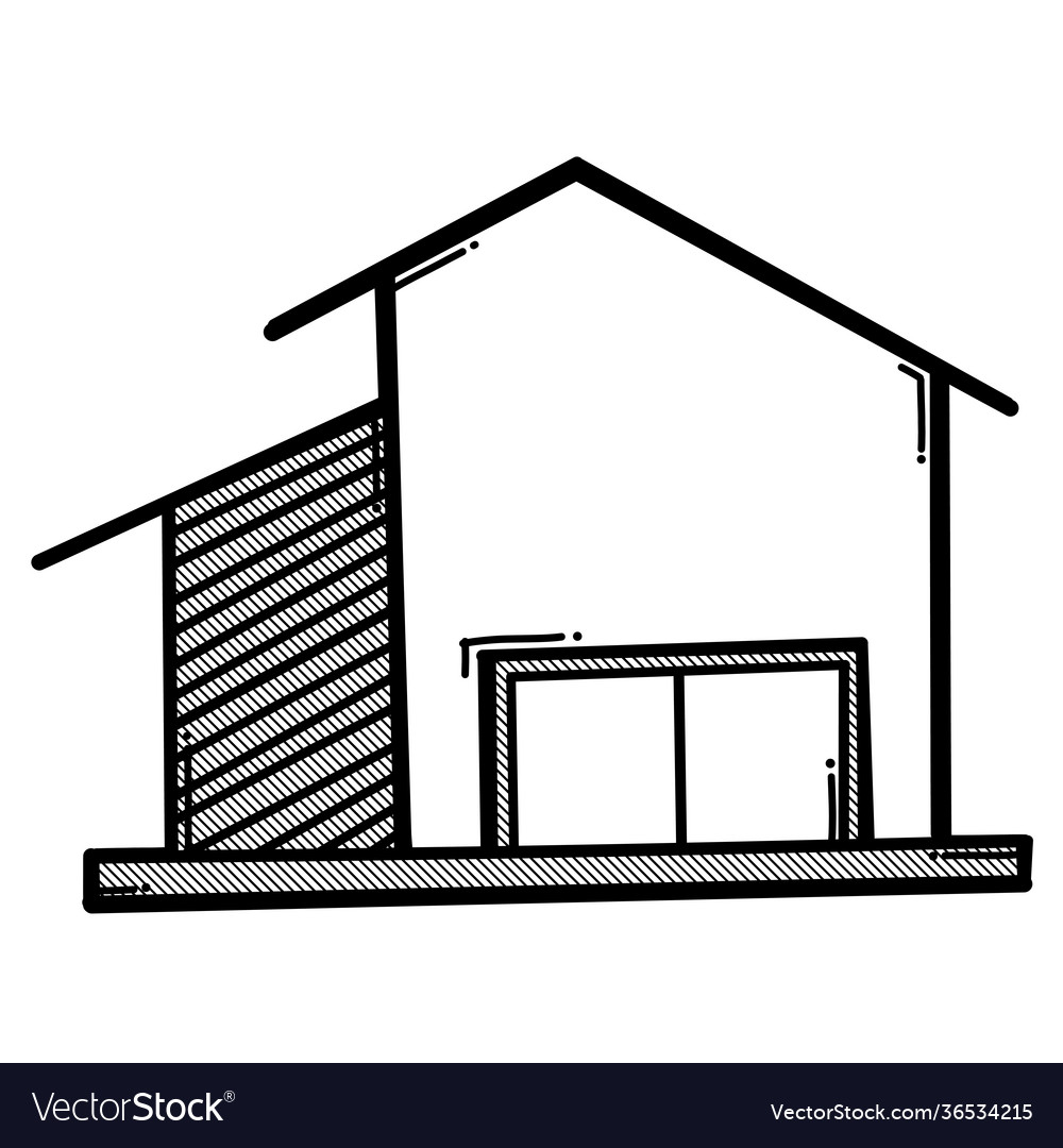 House building doodle icon drawing sketch hand