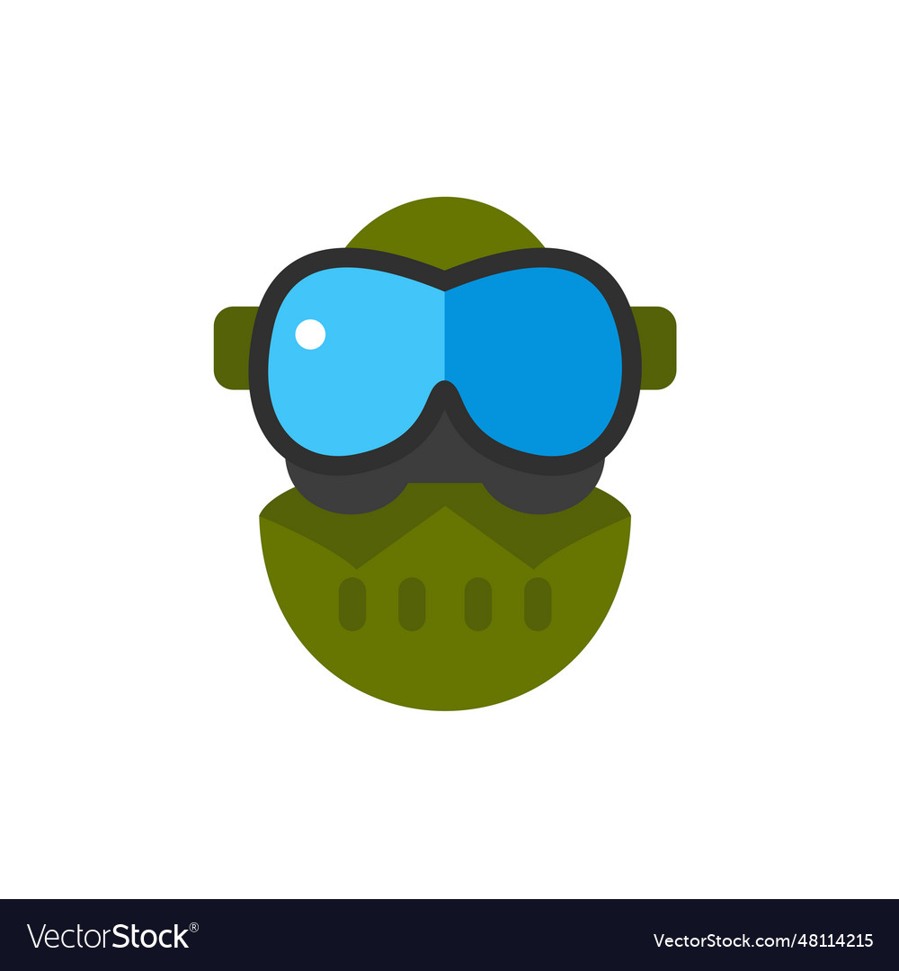 Paintball mask with goggles icon Royalty Free Vector Image