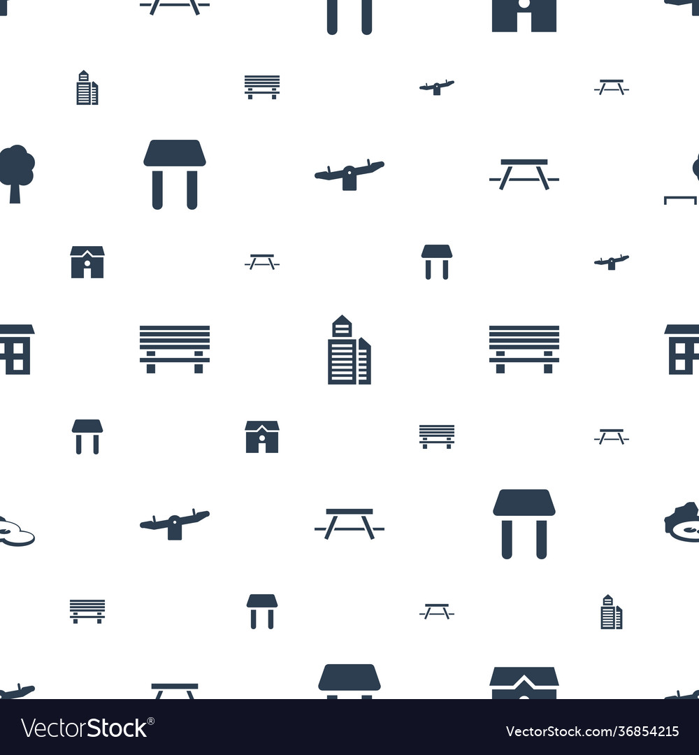 Park icons pattern seamless white background