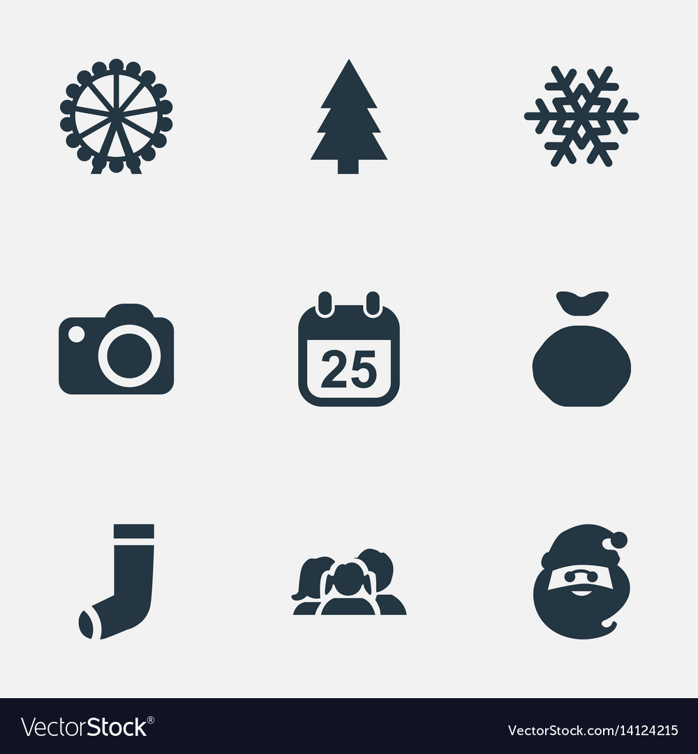 Set simple christmas icons Royalty Free Vector Image